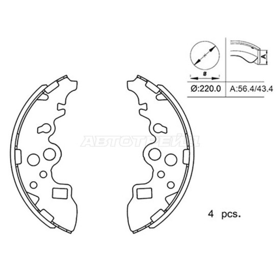 Колодки тормозные барабанные зад MAZDA TITAN 00-10/MITSUBISHI DELICA 99-04 SAT