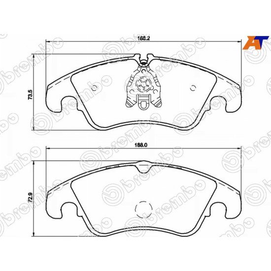 Колодки тормозные перед AUDI Q5 08-12/A4 ALLROAD 09- BREMBO