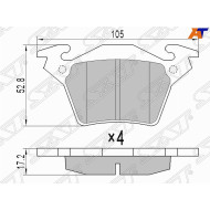 Колодки тормозные зад MERCEDES VITO 96-03 SAT