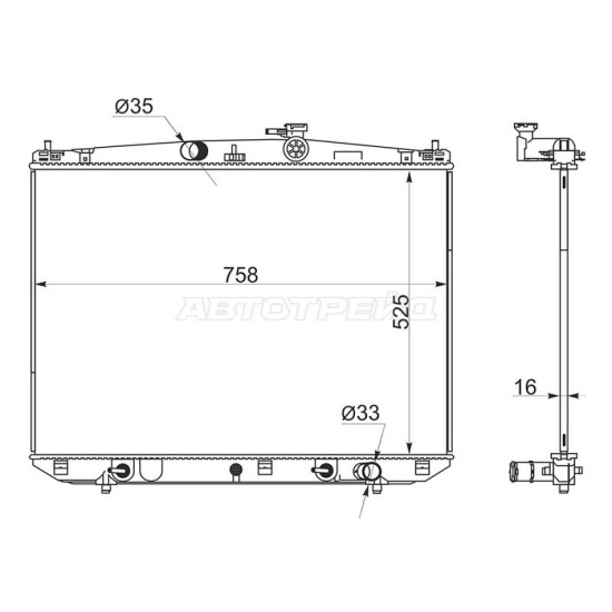 Радиатор Lexus RX200t 15-17 / RX300 17-19 / RX350 15-19 / RX350L 17- SAT