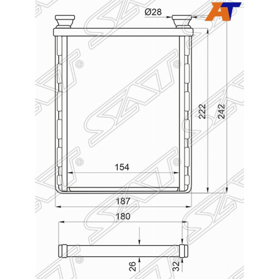 Радиатор отопителя салона TOYOTA HARRIER // LEXUS RX330/350/400 03-09/KLUGER/HIGHLANDER #CU2# 00-07 SAT