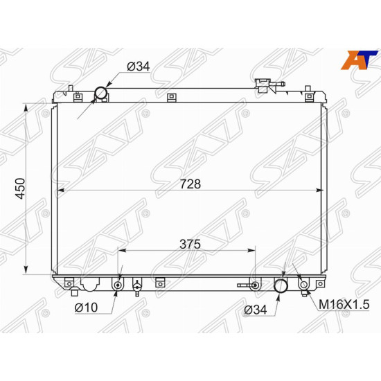 Радиатор Toyota Harrier (XU10) 97-03 / Highlander 00-07 / Kluger V 00-07 SAT