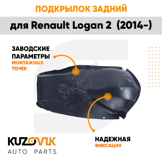 Подкрылок задний правый Renault Logan 2 (2014-) малый KUZOVIK