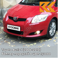 Бампер передний в цвет кузова Toyota Auris 1 (2006-2010) 3J6 - CRIMSON RED - Красный